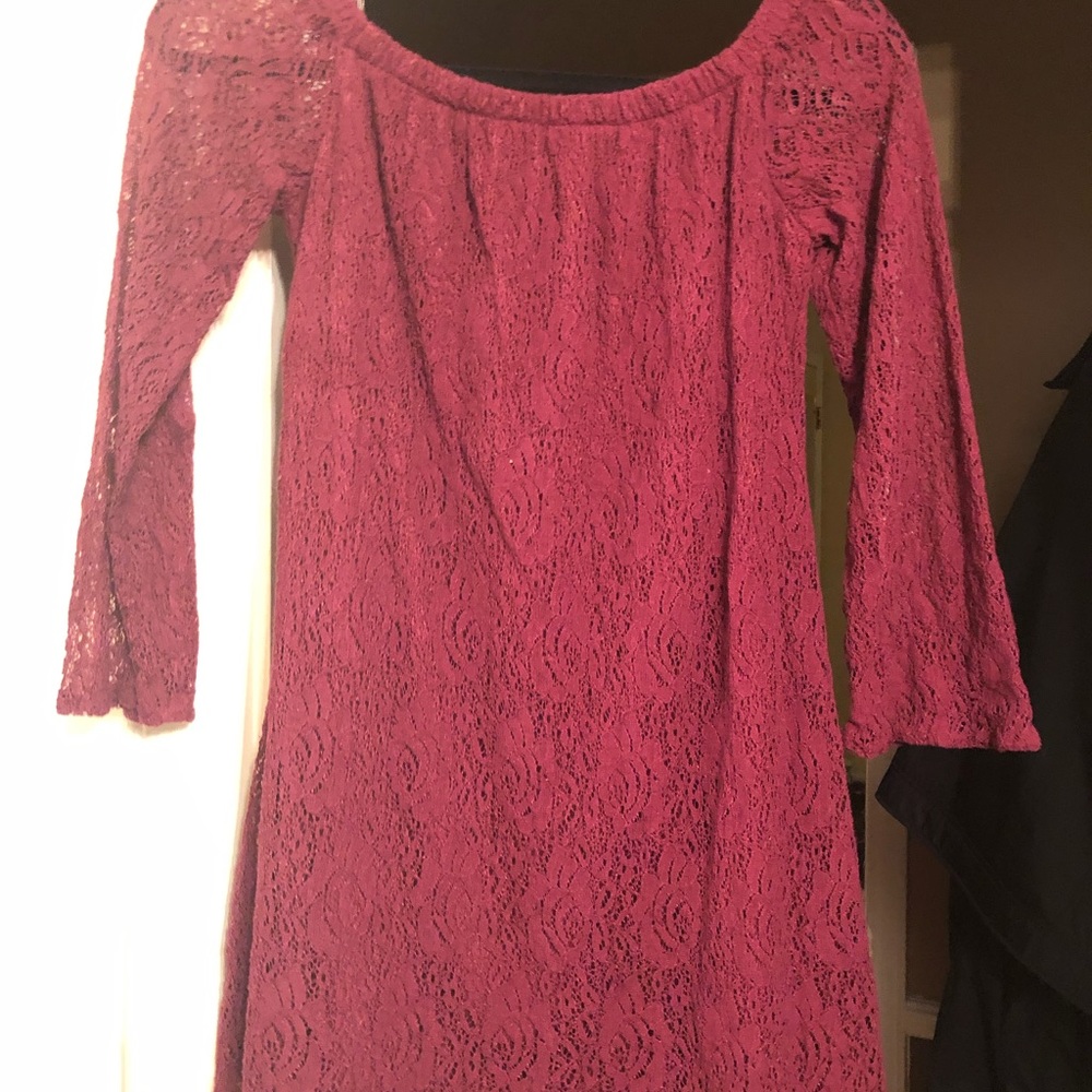 Strapless lace dress